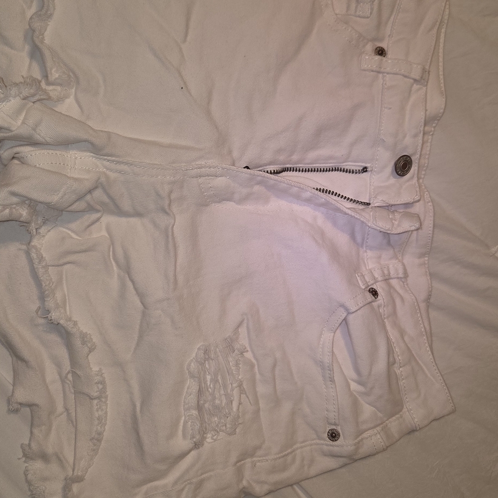 Zara White Denim Shorts